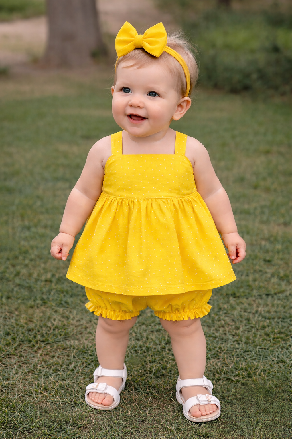 Sunny Set- Yellow Polka Dot